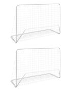 vidaXL Futbalové bránky so sieťami 2 ks 182x61x122 cm oceľové biele