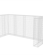 vidaXL Gabiónová ohrada na trojitý odpadkový kôš oceľ 250x100x120 cm