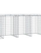 vidaXL Gabiónová stena na smetný kôš 270x91x120 cm pozinkované železo