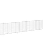 vidaXL Gabiónová stena s krytmi pozinkovaná oceľ 900x30x150 cm