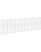 vidaXL Gabiónová stena s krytmi pozinkovaná oceľ 900x30x200 cm