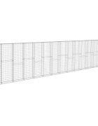 vidaXL Gabiónová stena s krytmi pozinkovaná oceľ 900x50x200 cm