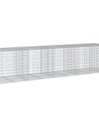 vidaXL Gabiónový kôš s krytom 450x100x100 cm pozinkované železo