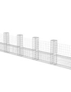 vidaXL Gabiónový kôš v tvare U pozinkovaná oceľ 570x20x100 cm