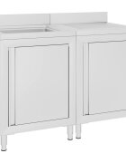vidaXL Gastro kuchynský drez so skrinkou 120x60x96 cm nehrdzavejúca oceľ