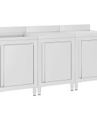 vidaXL Gastro kuchynský drez so skrinkou 180x60x96 cm nehrdzavejúca oceľ