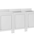 vidaXL Gastro kuchynský drez so skrinkou 180x60x96 cm nehrdzavejúca oceľ