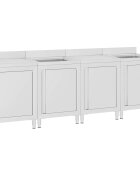 vidaXL Gastro kuchynský drez so skrinkou 240x60x96 cm nehrdzavejúca oceľ