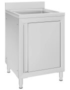 vidaXL Gastro kuchynský drez so skrinkou 60x60x96 cm nehrdzavejúca oceľ