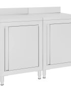 vidaXL Gastro pracovný stôl so skrinkami 120x60x96 cm nehrdzavejúca oceľ