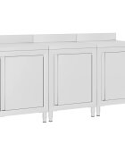 vidaXL Gastro pracovný stôl so skrinkami 180x60x96 cm nehrdzavejúca oceľ