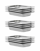 vidaXL Gastronádoby 12 ks GN 1/4 40 mm nehrdzavejúca oceľ