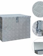 vidaXL Hliníková bednička 610x430x455 mm strieborná