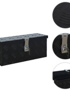 vidaXL Hliníková bednička čierna 485x140x200 mm