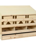 vidaXL Hniezdo pre sliepky 3 priehradky 93x40x65 cm borovicové drevo