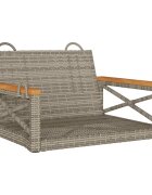 vidaXL Hojdacia lavica sivá 63x62x40 cm polyratanová