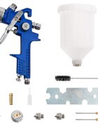 vidaXL HVLP striekací set s 600 ml pohárom 13/17/20 mm trysky