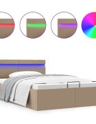 vidaXL Hydraulický posteľný rám+úložný priestor LED 140x200 cm