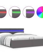 vidaXL Hydraulický posteľný rám+úložný priestor LED 160x200 cm