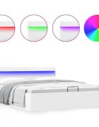 vidaXL Hydraulický posteľný rám+úložný priestor LED 180x200 cm