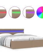 vidaXL Hydraulický posteľný rám+úložný priestor LED 180x200 cm