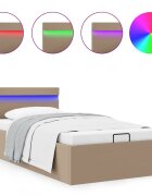 vidaXL Hydraulický posteľný rám+úložný priestor LED 90x200 cm