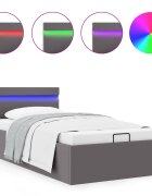 vidaXL Hydraulický posteľný rám+úložný priestor LED 90x200 cm