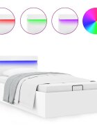 vidaXL Hydraulický posteľný rám+úložný priestor LED 90x200 cm