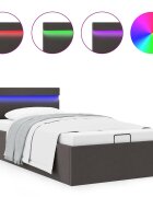 vidaXL Hydraulický posteľný rám+úložný priestor LED látka 100x200 cm