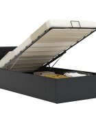 vidaXL Hydraulický posteľný rám+úložný priestor umelá koža 100x200 cm