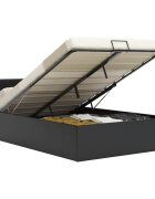 vidaXL Hydraulický posteľný rám+úložný priestor umelá koža 140x200 cm