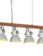 vidaXL Industriálna stropová lampa strieborná mangovník E27