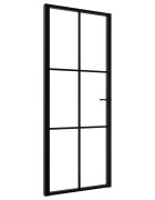 vidaXL Interiérové dvere ESG sklo a hliník 83x2015 cm čierne