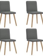 vidaXL Jedálenské stoličky 4 ks tmavosivé látkové