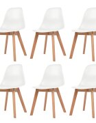 vidaXL Jedálenské stoličky 6 ks biele plast
