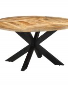 vidaXL Jedálenský stôl Ø150x76 cm surový mangový masív