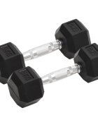 vidaXL Jednoručné činky 2 ks 5 kg celkové liatina