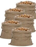 vidaXL Jutové vrecia 5 ks 100x110 cm 100 % juta 340 gsm
