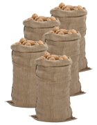 vidaXL Jutové vrecia 5 ks 65x135 cm 100 % juta 340 gsm