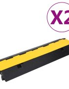 vidaXL Káblové gumené prejazdy 2 ks 2 kanálové 100 cm