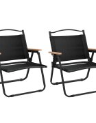 vidaXL Kempingové stoličky 2 ks čierne 54x43x59cm oxfordská látka