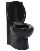 vidaXL Keramická toaleta/WC do kúpeľne rohová čierna