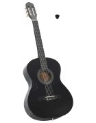 vidaXL Klasická gitara pre začiatočníkov čierna 4/4 39" lipové drevo