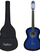 vidaXL Klasická gitara pre začiatočníkov s taškou modrá 4/4 39