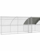 vidaXL Klietka pre kurčatá s 2 dvierkami 3 ks Strieborná 600x200x200cm