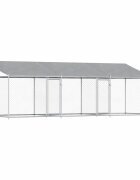 vidaXL Klietka pre psa so strechou a dverami sivá 6x2x2 m pozink. oceľ