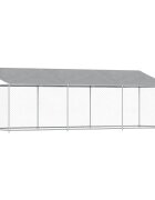 vidaXL Klietka pre psa so strechou a dverami sivá 6x2x2 m pozink. oceľ