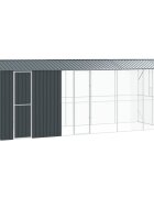 vidaXL Klietka pre vtákov Antracit 645 x 208 x 247 cm Pozinkovaná oceľ