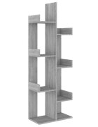 vidaXL Knižnica 48x255x140 cm sivý dub sonoma spracované drevo
