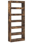 vidaXL Knižnica 6 úrovní 80 x 30 x 198 cm Kompozitné drevo Dymová dub